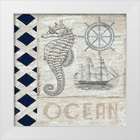 Sweet Coastal Blend White Modern Wood Framed Art Print by Lewis, Sheldon
