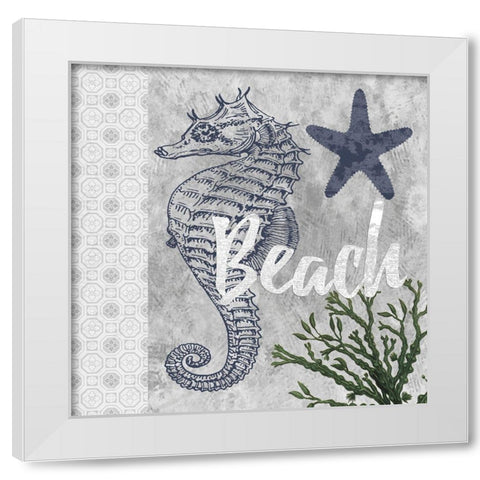 Life At The Coast White Modern Wood Framed Art Print by Lewis, Sheldon