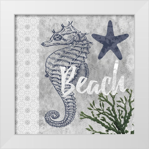 Life At The Coast White Modern Wood Framed Art Print by Lewis, Sheldon