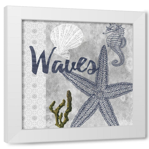 Life At The Coast 2 White Modern Wood Framed Art Print by Lewis, Sheldon