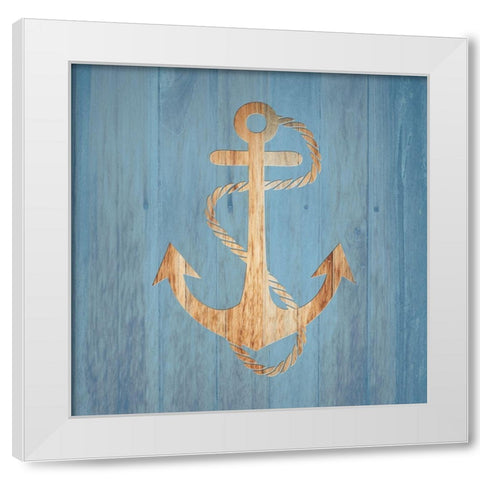 Anchor White Modern Wood Framed Art Print by Lewis, Sheldon