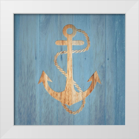Anchor White Modern Wood Framed Art Print by Lewis, Sheldon