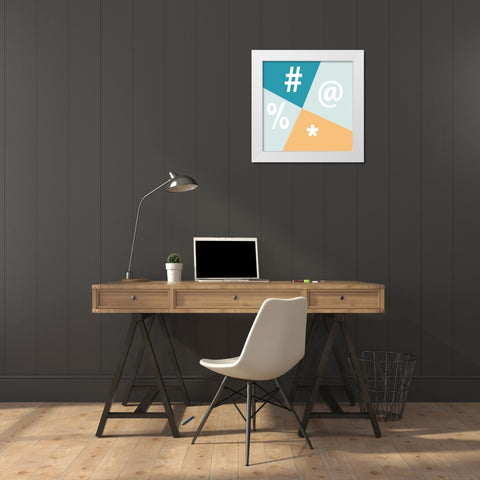 Cool Signs White Modern Wood Framed Art Print by Lewis, Sheldon