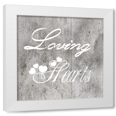 Loving Hearts White Modern Wood Framed Art Print by Lewis, Sheldon