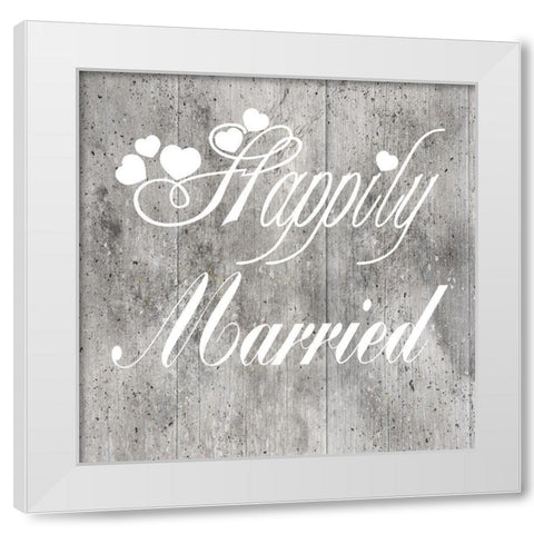 Happily Married White Modern Wood Framed Art Print by Lewis, Sheldon