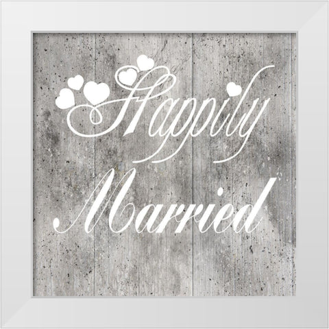 Happily Married White Modern Wood Framed Art Print by Lewis, Sheldon
