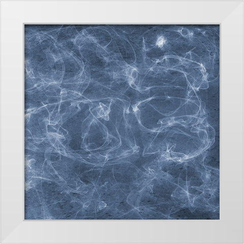 Blue Smoke 2 White Modern Wood Framed Art Print by Lewis, Sheldon