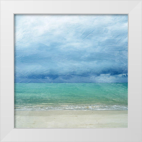 Paint Me the Ocean White Modern Wood Framed Art Print by Lewis, Sheldon