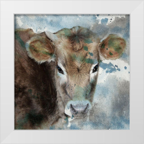 Moo Ami White Modern Wood Framed Art Print by Lewis, Sheldon