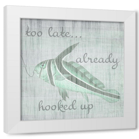 Hooked Up White Modern Wood Framed Art Print by Lewis, Sheldon