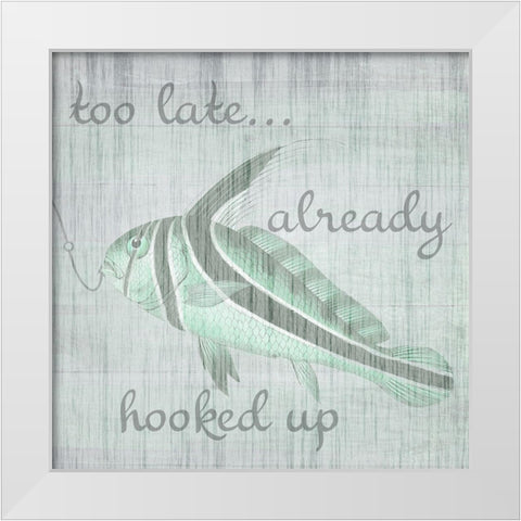 Hooked Up White Modern Wood Framed Art Print by Lewis, Sheldon
