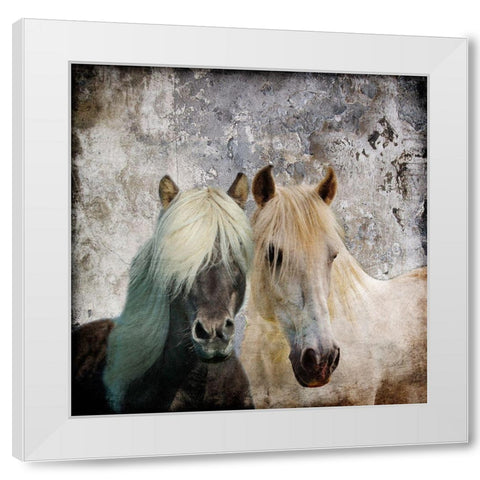 BFF White Modern Wood Framed Art Print by Lewis, Sheldon