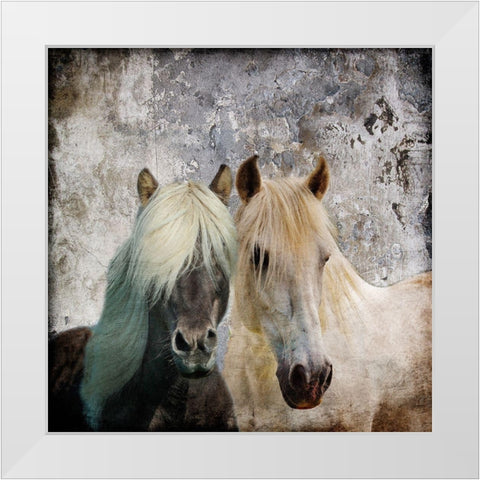 BFF White Modern Wood Framed Art Print by Lewis, Sheldon