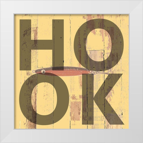 Hook White Modern Wood Framed Art Print by Lewis, Sheldon