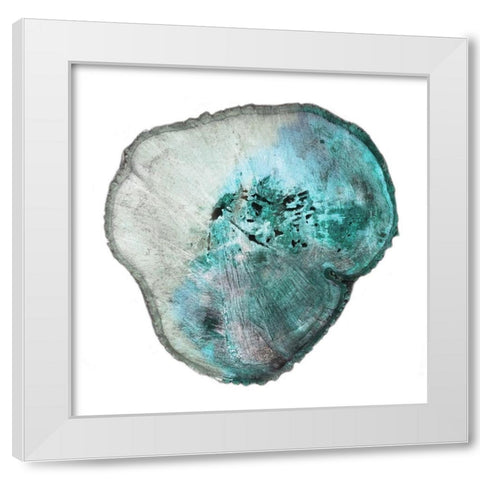 Emerald Tree Rings 1 White Modern Wood Framed Art Print by Lewis, Sheldon