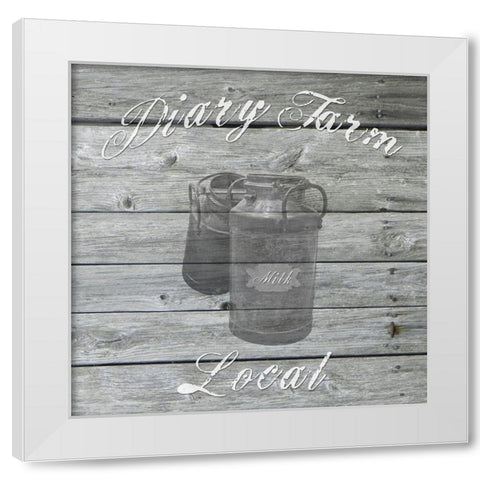 Diary Farm White Modern Wood Framed Art Print by Lewis, Sheldon