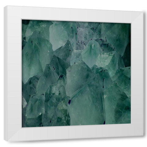 Placid Emerald White Modern Wood Framed Art Print by Lewis, Sheldon