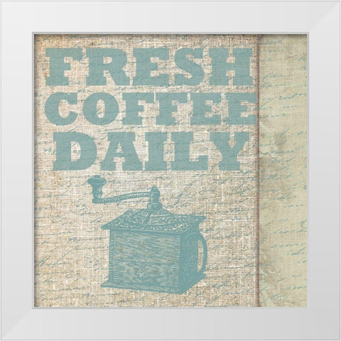 Fresh Coffee White Modern Wood Framed Art Print by Lewis, Sheldon