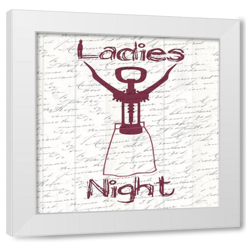 Ladies Night White Modern Wood Framed Art Print by Lewis, Sheldon