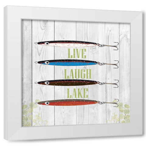 Live Laugh Lake White Modern Wood Framed Art Print by Lewis, Sheldon