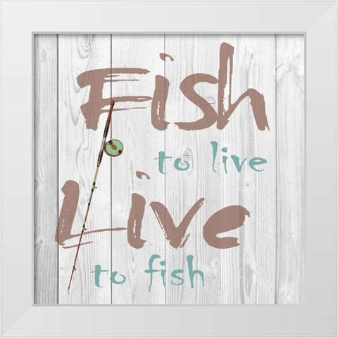 Fish to Live White Modern Wood Framed Art Print by Lewis, Sheldon