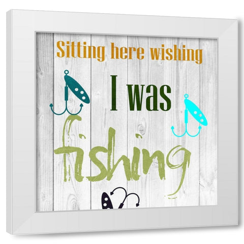 Fishing Days 2 White Modern Wood Framed Art Print by Lewis, Sheldon