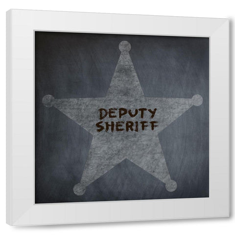 Deputy White Modern Wood Framed Art Print by Lewis, Sheldon