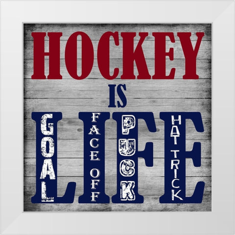 Hockey Life White Modern Wood Framed Art Print by Lewis, Sheldon