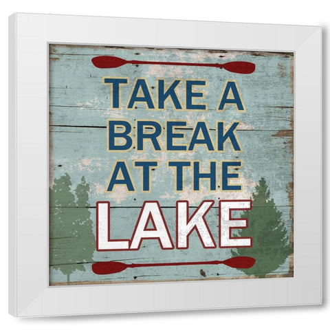 At The Lake White Modern Wood Framed Art Print by Lewis, Sheldon