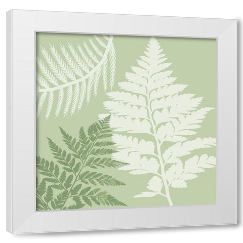 Green Jungle 3 White Modern Wood Framed Art Print by Lewis, Sheldon