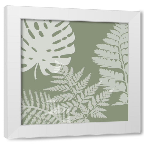 Green Garden 1 White Modern Wood Framed Art Print by Lewis, Sheldon