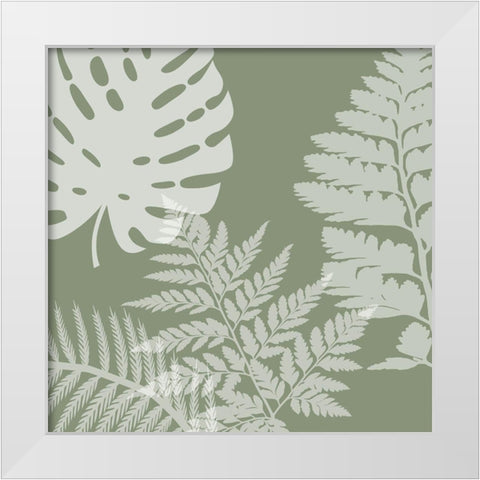 Green Garden 1 White Modern Wood Framed Art Print by Lewis, Sheldon