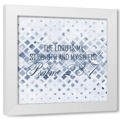 Strength And Shield White Modern Wood Framed Art Print by Lewis, Sheldon