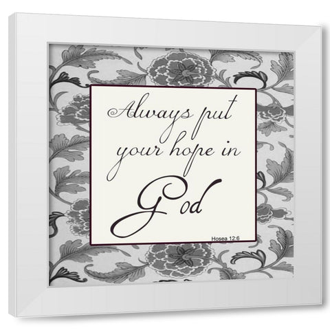 Hope In The Lord White Modern Wood Framed Art Print by Lewis, Sheldon