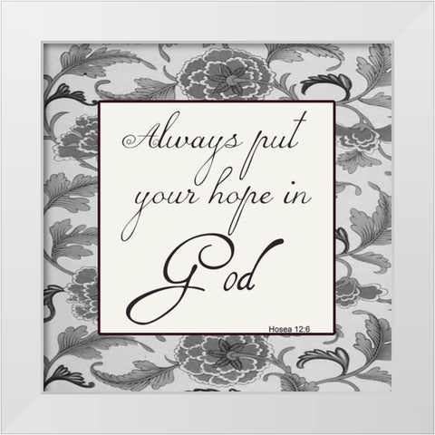 Hope In The Lord White Modern Wood Framed Art Print by Lewis, Sheldon