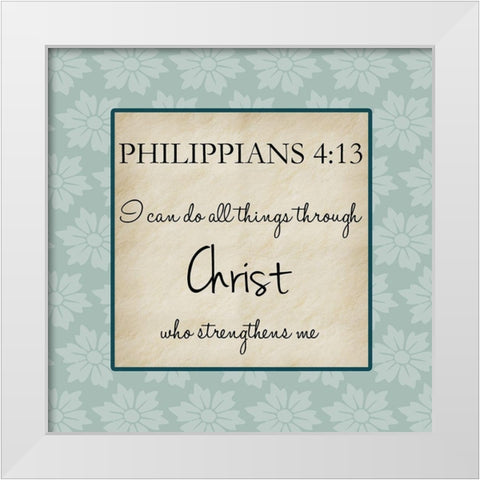 Christ Strength White Modern Wood Framed Art Print by Lewis, Sheldon