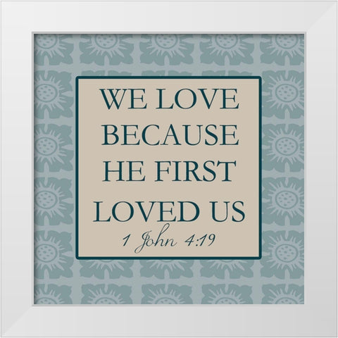 Our First Love White Modern Wood Framed Art Print by Lewis, Sheldon