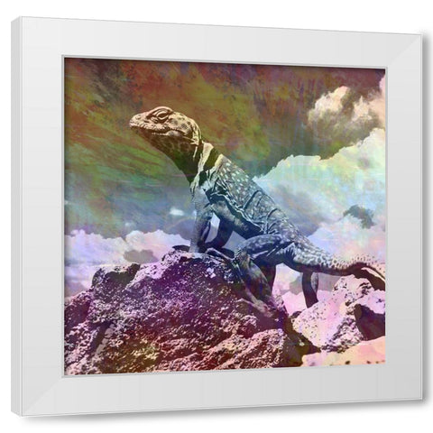 Geco King White Modern Wood Framed Art Print by Lewis, Sheldon