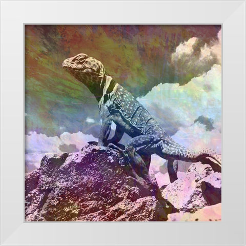 Geco King White Modern Wood Framed Art Print by Lewis, Sheldon