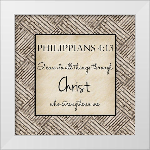 Phi 4-13 White Modern Wood Framed Art Print by Lewis, Sheldon