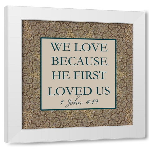 1 John White Modern Wood Framed Art Print by Lewis, Sheldon