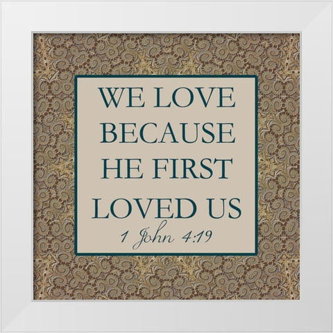 1 John White Modern Wood Framed Art Print by Lewis, Sheldon