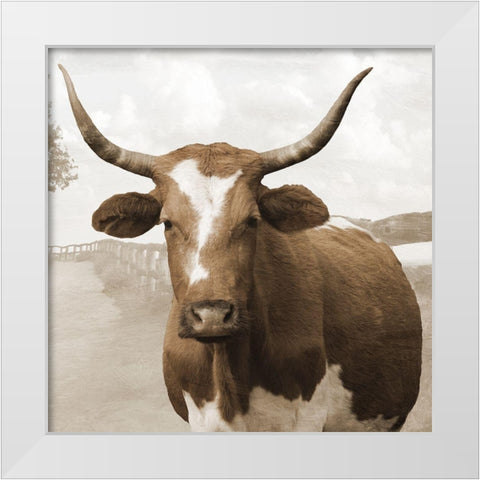 Moov Over White Modern Wood Framed Art Print by Lewis, Sheldon