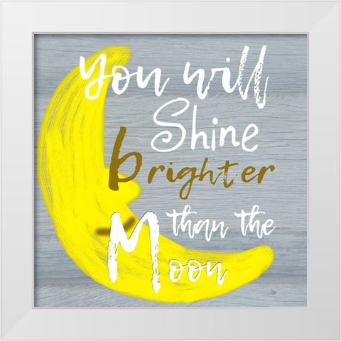 Bright Moon White Modern Wood Framed Art Print by Lewis, Sheldon