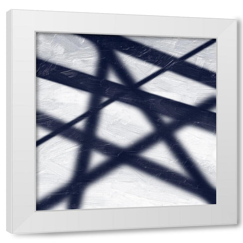 Streams Of Blue 2 White Modern Wood Framed Art Print by Lewis, Sheldon
