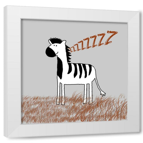 Mr Zee White Modern Wood Framed Art Print by Lewis, Sheldon