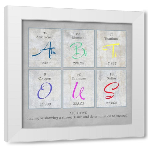 Ambitious White Modern Wood Framed Art Print by Lewis, Sheldon