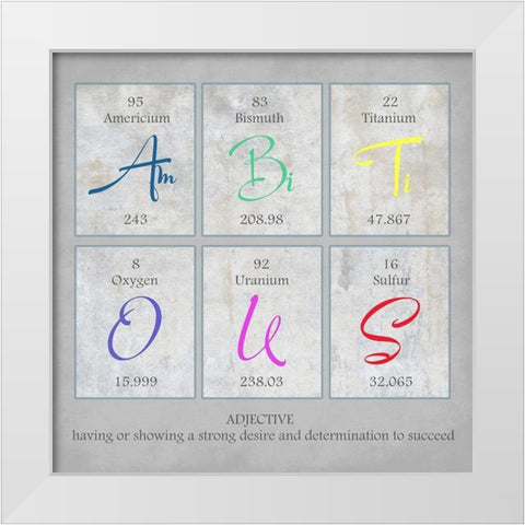 Ambitious White Modern Wood Framed Art Print by Lewis, Sheldon