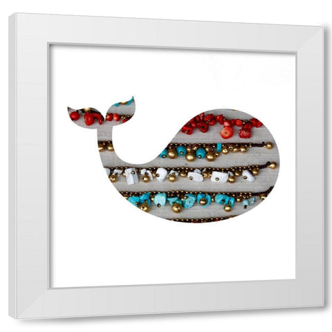 Swimming Colors White Modern Wood Framed Art Print by Lewis, Sheldon