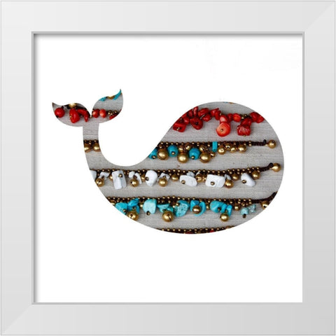 Swimming Colors White Modern Wood Framed Art Print by Lewis, Sheldon
